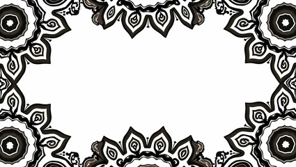 Yin Yang Mandala Border Frame for World Philosophy Day Harmony