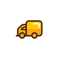 Fototapeta premium yellow truck isolated on white