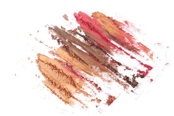 Colorful face powder stroke isolated on white background