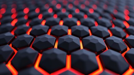 Fototapeta premium Abstract hexagonal pattern with glowing edges