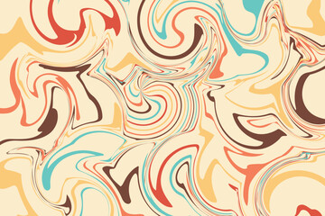 Seamless abstract marble swirl pattern in warm retro colors. Perfect for backgrounds, textiles, packaging, digital art and modern designs. Elegant and fluid, ideal for stylish creative projects.
