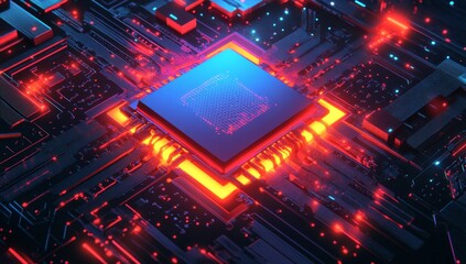 High-tech CPU on circuit board (4)