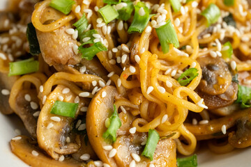 ramen in traditional bowl close up