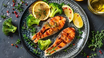 A top-down view of a healthy low carb meal 