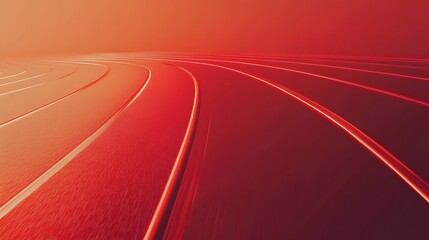 Abstract Running Track with Clean Red Surface Background