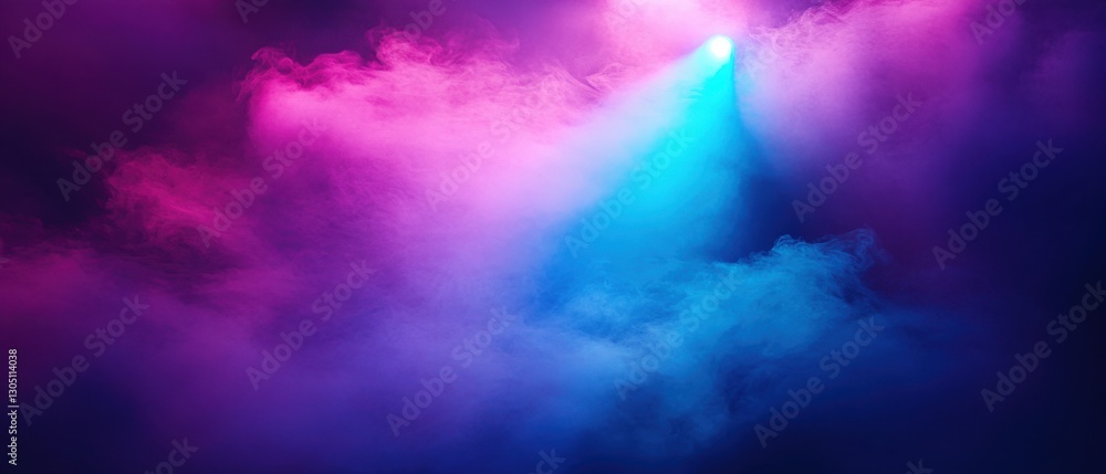 Aufkleber ethereal stage light with vibrant magenta and cyan smoke creating a captivating abstract background 