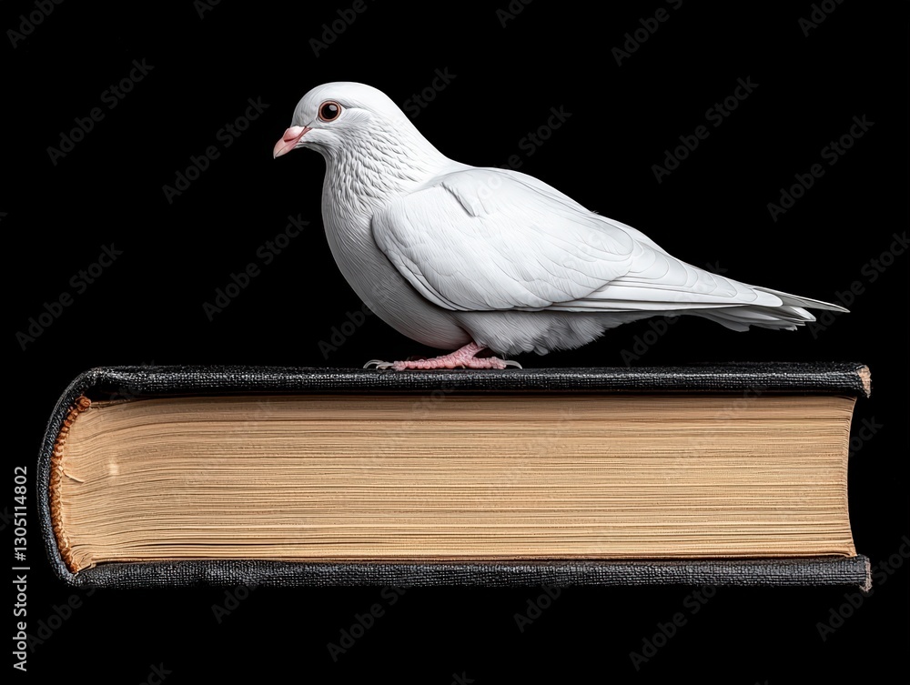 Poster charming bird perched on an open book in a cozy reading nook creating a whimsical and inspirational 
