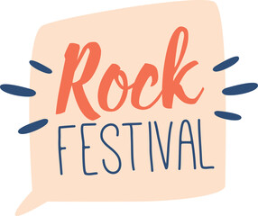 Rock festival lettering vector illustration