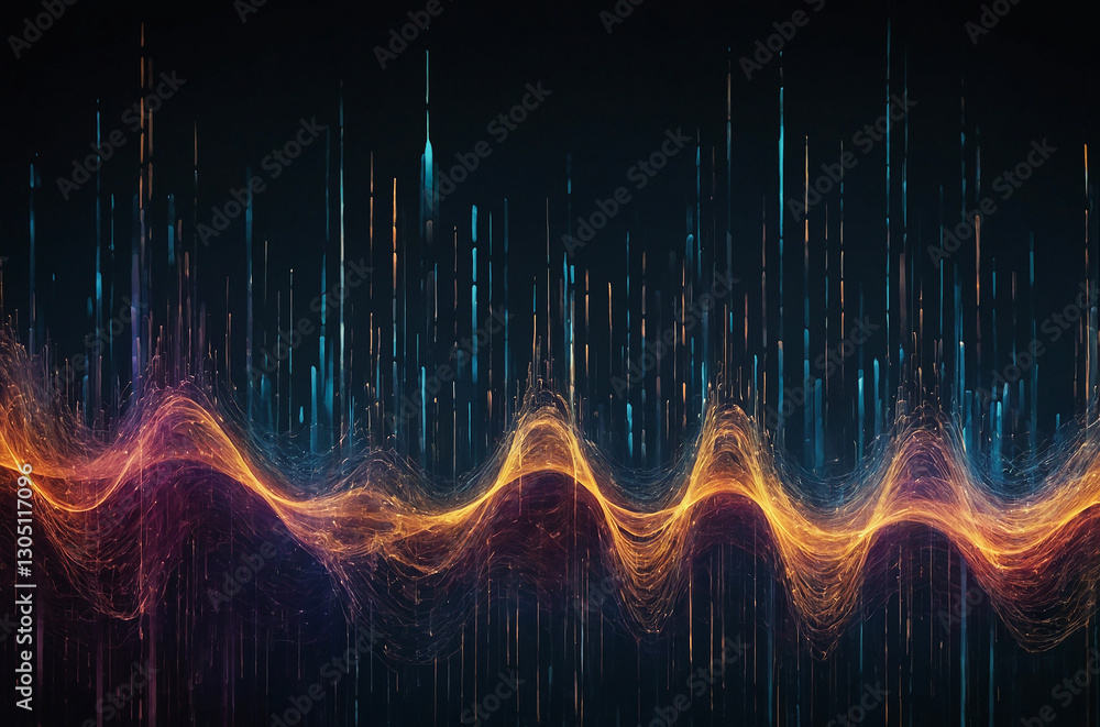 Aufkleber abstract digital waveforms representing ai technology