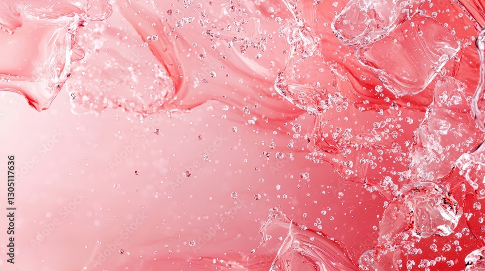 Poster vibrant water splashing against a soft pink background creating a dynamic and energetic visual exper