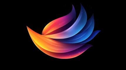 Obraz premium Colorful abstract bird on black background with sparkles