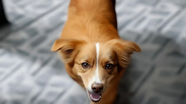 Happy playful dog portrait