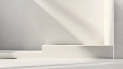 Minimalist White Background with Delicate Shadows and Subtle Texture for Product Photography and Branding