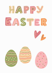 Happy Easter in green pink and beige colors 8