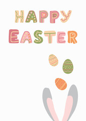 Happy Easter in green pink and beige colors 7