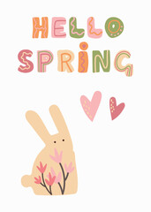 Happy Easter in green pink and beige colors 9