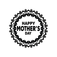 Mother's Day with floral circle wreath vector.