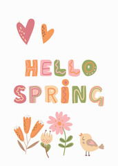 Happy Easter in green pink and beige colors 26