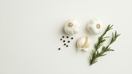 Naklejka premium Fresh Garlic Bulbs and Cloves - A Culinary Essential