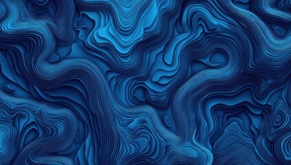 Fototapeta premium Abstract deep blue layered wavy textured background.