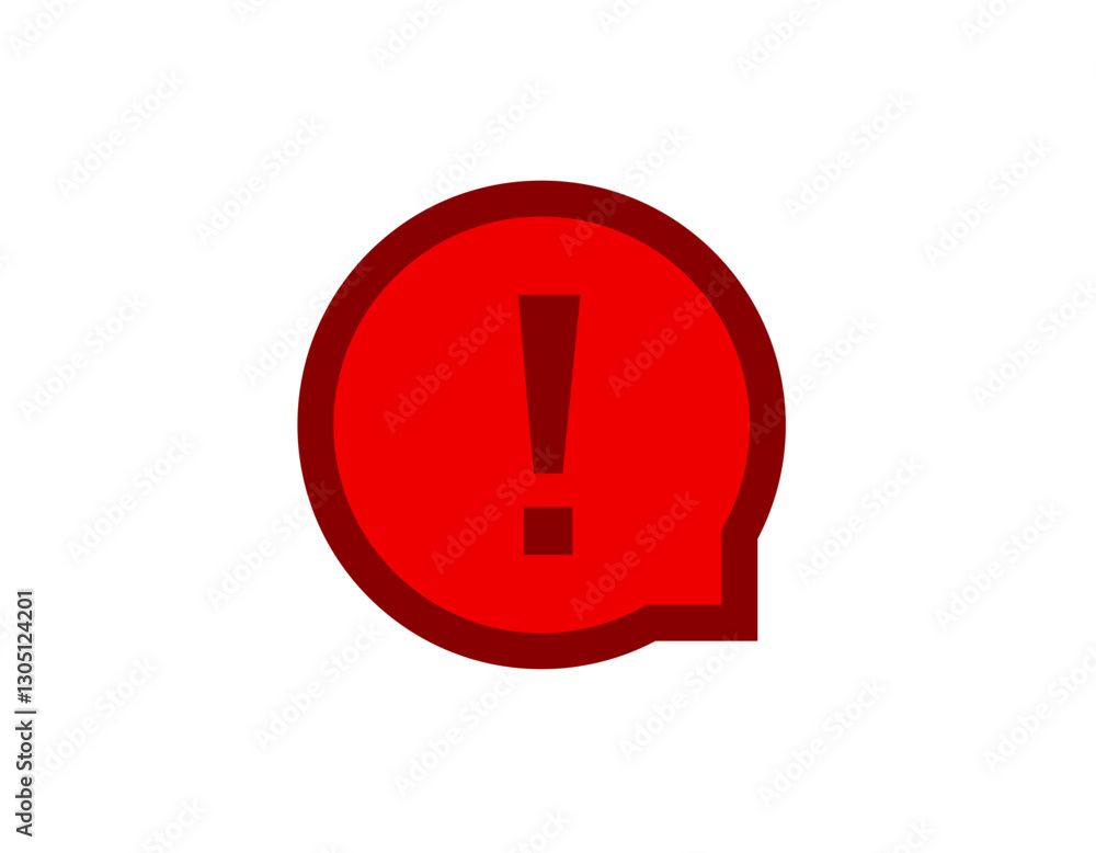 Poster a bold red warning sign with an exclamation mark inside a circle, symbolizing caution and alert.