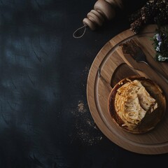 dark tone colur and worm light background for food photography