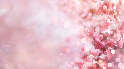 Romantic Valentine s Day Bokeh Lights Abstract Banner for Special Event or Promotion