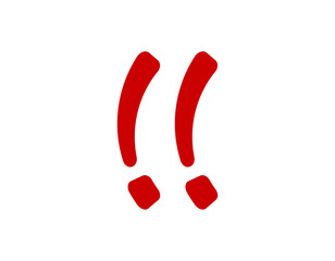 A striking red quotation marks symbol, perfect for highlighting important text or quotes.