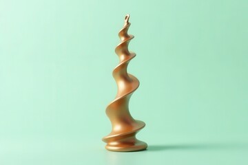 radiant matte bronze spiral with a crisp edge upward right in a soft mint gradient in twisting with a crisp edge upward rightsoft mint gradient -  Abstract Design Art