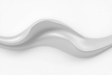 sleek matte titanium wave with a subtle shimmer center in a minimalist white void in rippling with a subtle shimmer centerminimalist white void -  Abstract Design Art