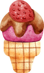 watercolor ice cream cone