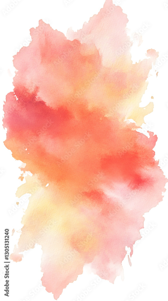 Poster Soft watercolor stain creating a vibrant and colorful backdrop, perfect for adding an artistic touch to any project