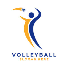 Fototapeta premium Abstract Volleyball player logo design vector template