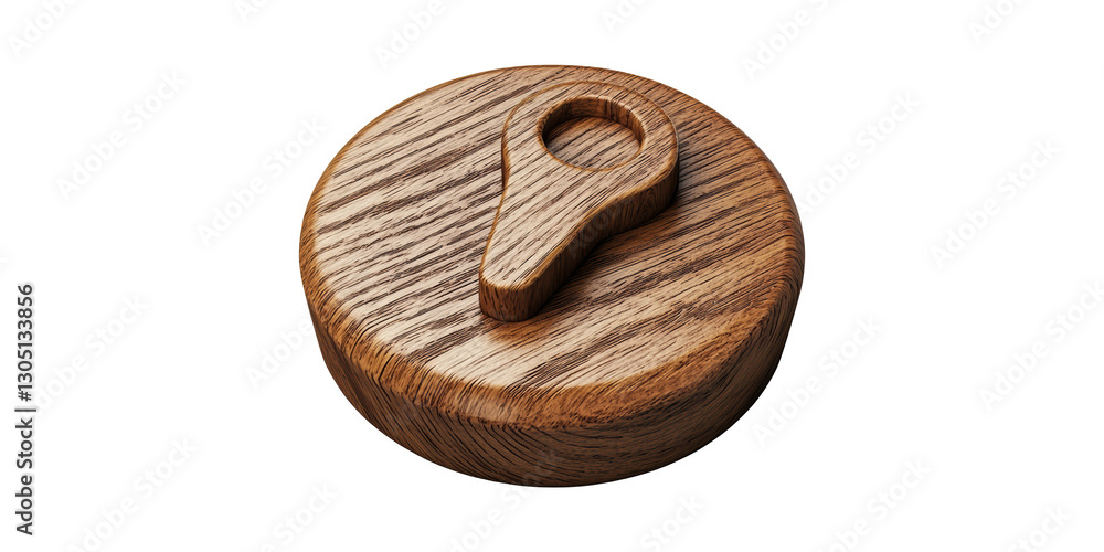Poster wooden map pointer icon isolated on transparent background
