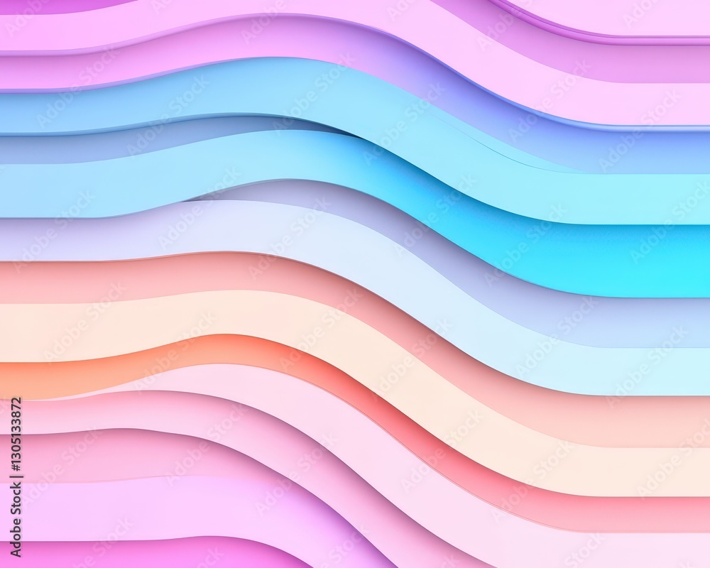 Poster abstract colorful wavy background in soft pastels for modern design and artistic projects