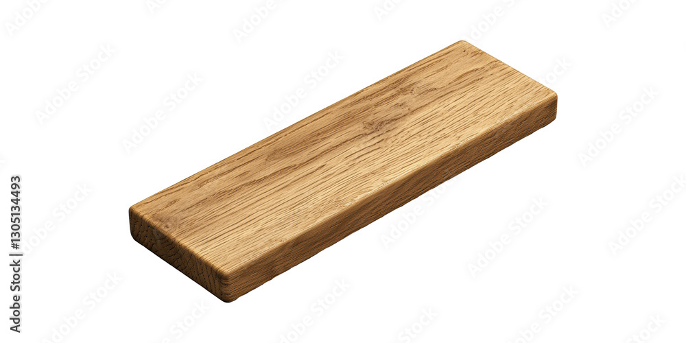 Poster rectangular wooden block with natural grain pattern isolated on transparent background