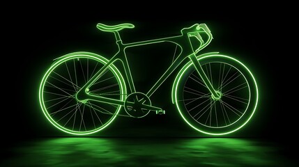 Fototapeta premium Neon Green Bicycle: A Futuristic Cycling Concept