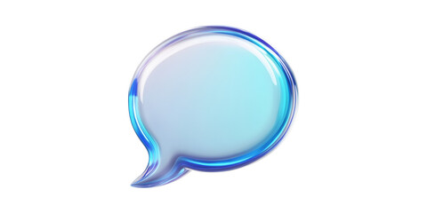 Fototapeta premium 3d blue speech bubble icon symbolizing communication isolated on transparent background
