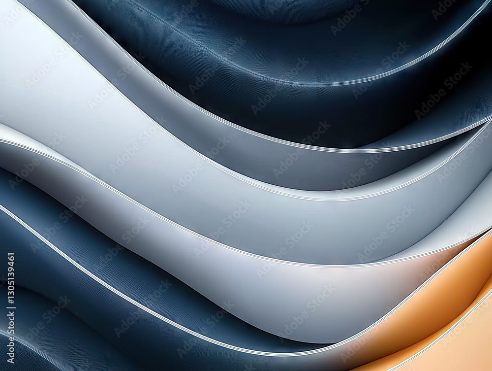 Poster flowing textures of blue and gray waves abstract art digital design modern style close-up smooth pat