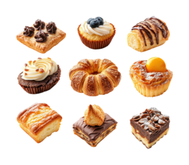 Pastries uncovered a global recipe guide isolated on transparent background png