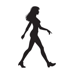vector silhouette of a person's standing, walking and running poses