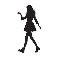 vector silhouette of a person's standing, walking and running poses