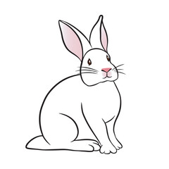 Obraz premium White easter rabbit isolated on transparent background.