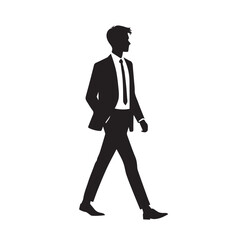 vector silhouette of a person's standing, walking and running poses