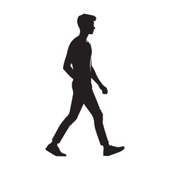 vector silhouette of a person's standing, walking and running poses