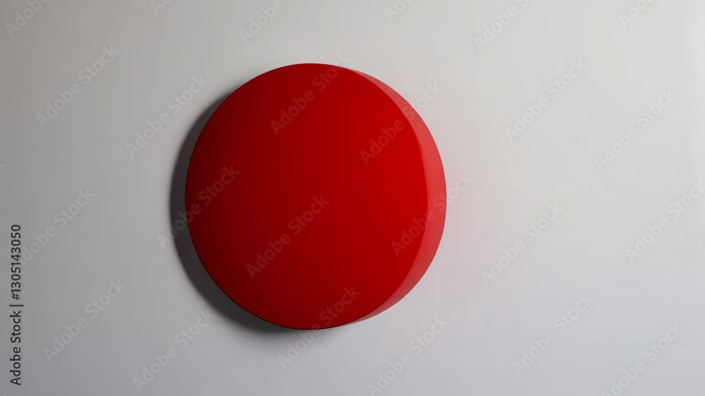 Poster abstract red circle on white canvas, symbolizing unity and harmony. bold simplicity evokes a sense o