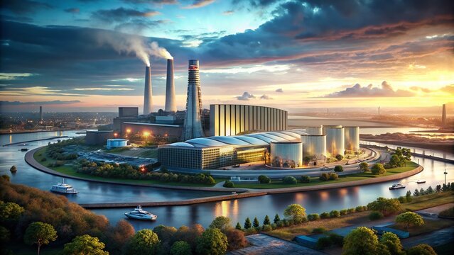 Copenhagen Copenhill Waste-to-Energy Plant with Bokeh, Recreational Area, May 1, 2023