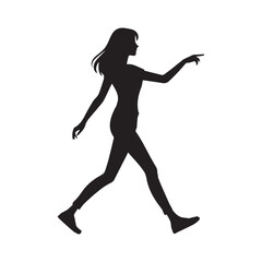 vector silhouette of a person's standing, walking and running poses