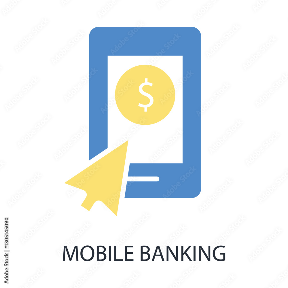 Poster mobile banking icon. vector.editable stroke.linear style sign for use web design,logo.symbol illustr