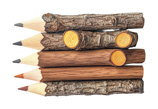 Sketching ideas wooden pencil on isolated on transparent background png - Powered by Adobe